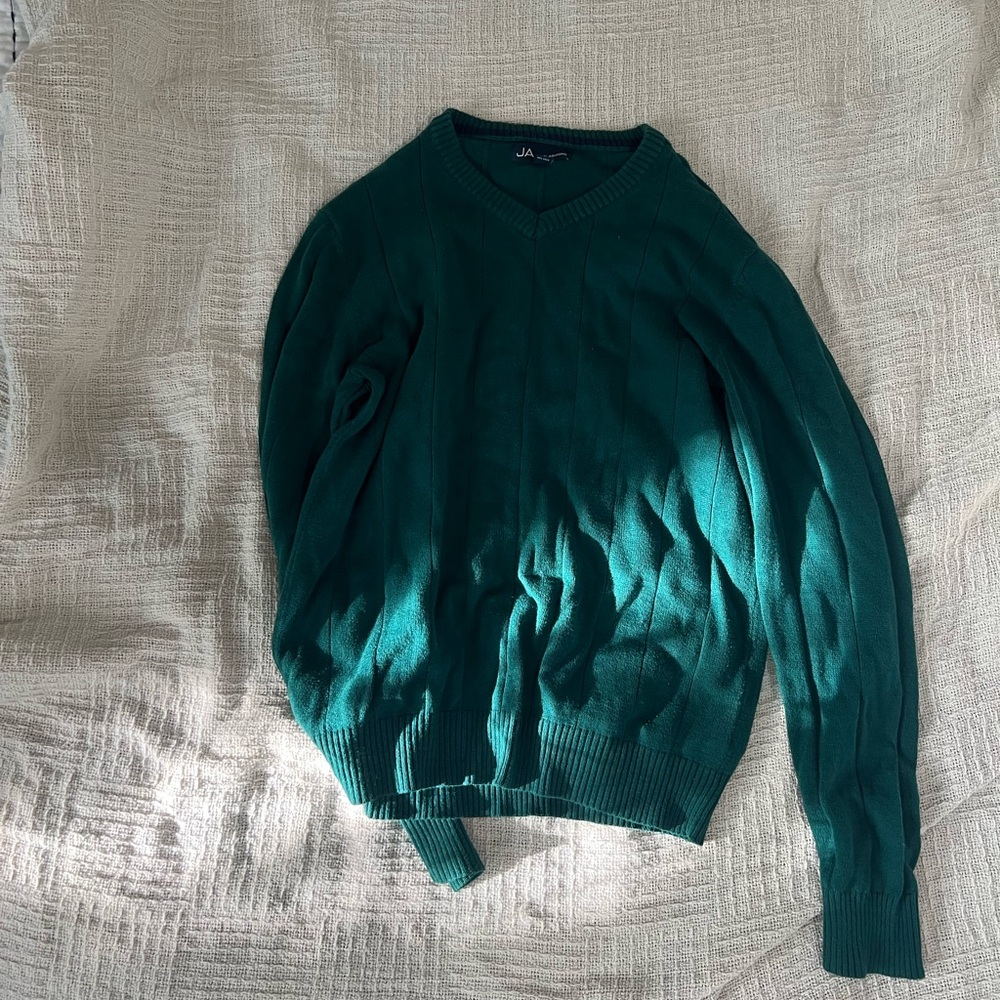 Green V-Neck Sweater- John Ashword